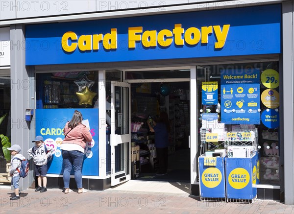 Card Factory shop in town centre of Ipswich, Suffolk, England, UK