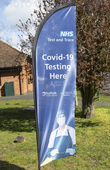 NHS Test and Trace Covid-19 Testing site, Martlesham, Suffolk, England, UK