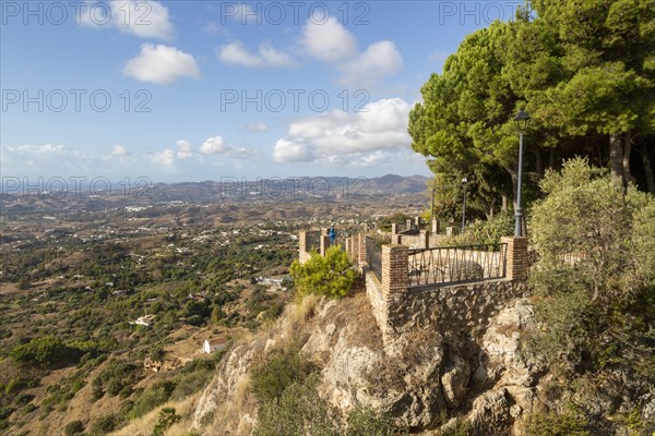 Landscape view west over coast of Costa del Sol, Mijas, Malaga province, Andalusia, Spain, Europe
