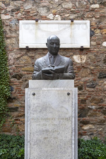 Juan Temboury Alvarez (1899-1965), academic, researcher and politician, bust statue in city of Malaga, Spain, Europe