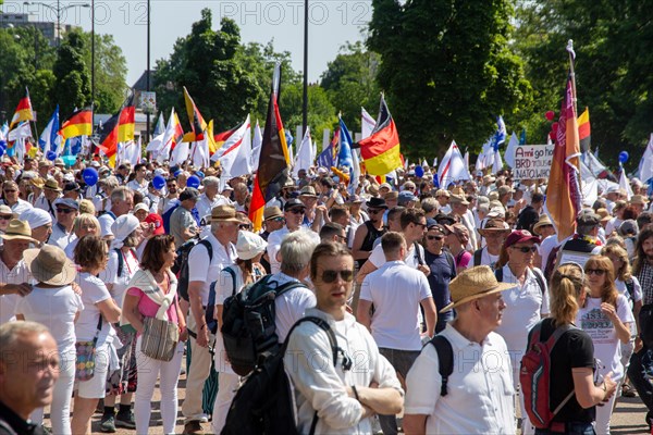 Neustadt an der Weinstrasse, 28 May 2023: Neustadt entrepreneur Dr Wolfgang Kochanek called for the Hambach Festival. The parade from the festival site to Hambach Castle was held under the motto For democracy and freedom of opinion . The supply of weapons to Ukraine was also widely denounced. Many thousands of participants responded to the call