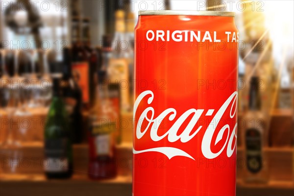 Close-up of a Coca-Cola can