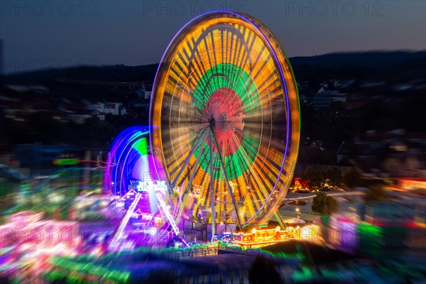 Night shot of the Bad Duerkheim sausage market 2023 The Bad Duerkheim sausage market takes place every year in September and is considered the largest wine festival in the world