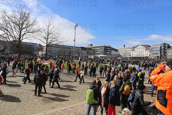 Large demonstration by critics of the corona measures in Kassel: Protests took place simultaneously in many countries under the motto World Wide Demonstration for Freedom, Peace and Human Rights