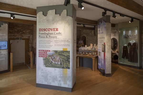 Framlingham castle, Suffolk, England, UK, information display