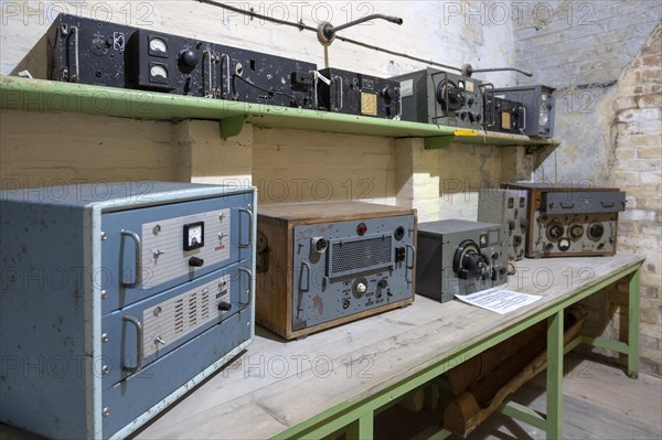 Landguard Fort, Felixstowe, Suffolk, England, UK 1950s Cold War Seaward defence headquarters radio room