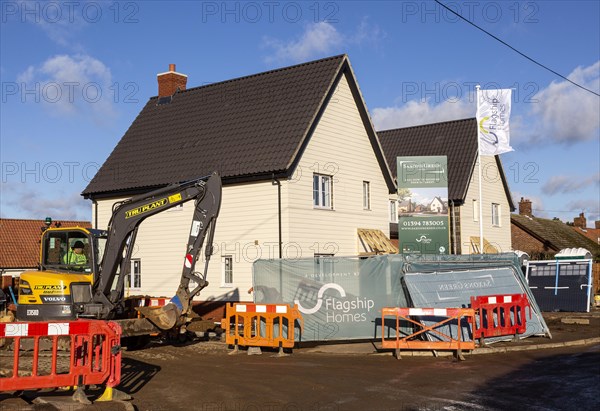 Saxons Green private housing development by Flagship Homes, Sutton, Suffolk, England, UK