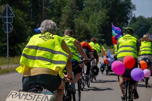 Ramstein 2022 peace camp bicycle demonstration: A bicycle demonstration was held on Sunday under the motto Stop Ramstein Air Base, organised as a rally from the starting points in Kaiserslautern, Kusel and Homburg