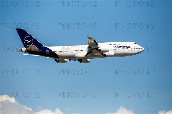 A Lufthansa passenger aircraft takes off from Frankfurt Airport