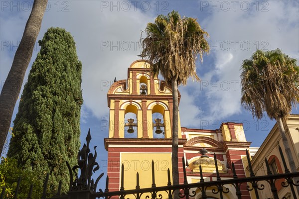 Iglesia del convento de San Agustin 16th century church, Malaga, Andalusia, Spain facade with bell tower