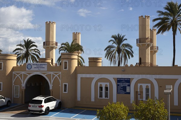 Sailing school building, Fuengirola, Costa del Sol, Andalusia, Spain, Europe