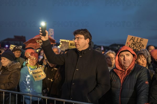 Sea of lights demonstration, Theresienwiese, Munich, Upper Bavaria, Bavaria, Germany, Europe