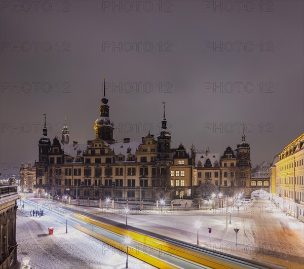 Dresden's Old Town with its historic buildings. Residential Palace in Sophienstrasse, Dresden, Saxony, Germany, Europe