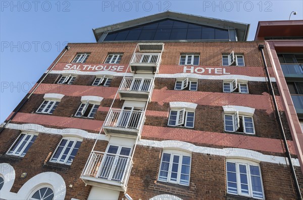 Salthouse Hotel in converted dockside industrial building on Neptune Quay Wet Dock, Ipswich, Suffolk, England, UK