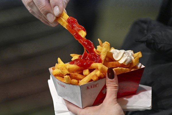 Finger food French fries Ketchup