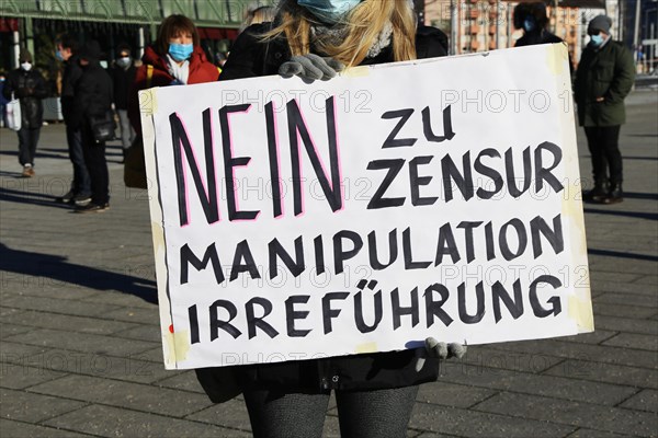 Mannheim: Demonstration against the corona measures. The demonstration was organised by an individual, not by Querdenken. The motto of the demonstration was: For freedom and fundamental rights, for free self-determination, for free vaccination decisions