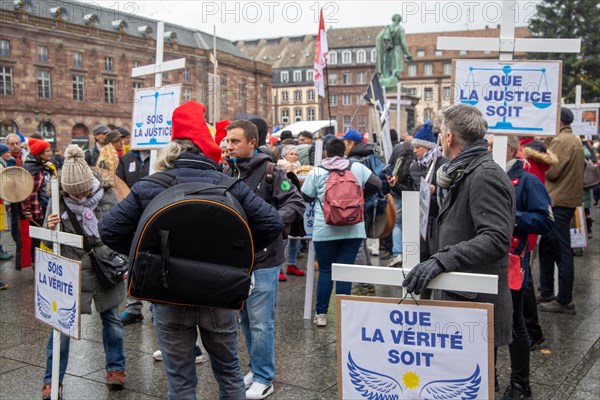 Strasbourg, France: Large demonstration for freedom against the corona measures and the vaccination pressure in France, Germany and other parts of Europe. The demonstration was organised by the peace initiative Europeansunited