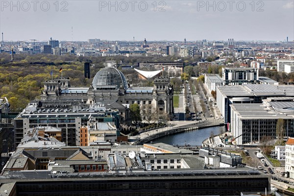 Reichstag and Chancellery, Berlin, 21 April 2021