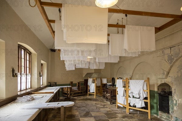 Inside the Victorian laundry at Audley End House, Saffron Walden, Essex, England, UK