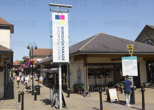 Borough Parade shopping centre in town centre, Chippenham, Wiltshire, England, UK