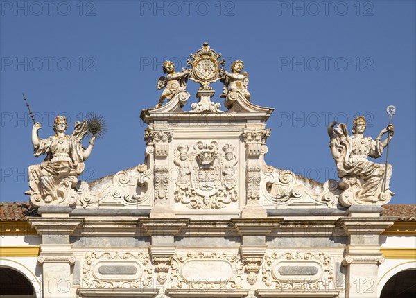 Facade old chapel Colegio do Espirito Santo, historic courtyard University, Evora, Alto Alentejo, Portugal, Southern Europe, Europe