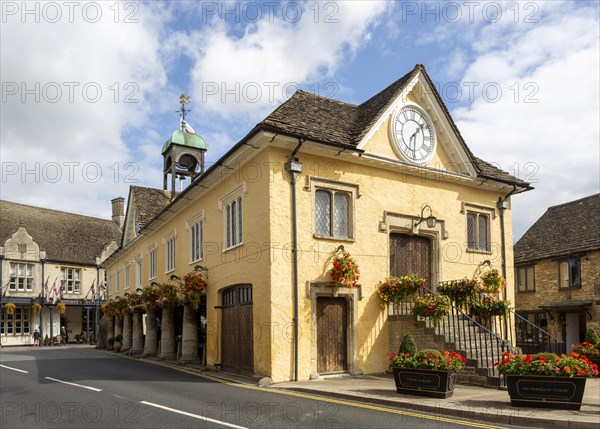 Historic Market Hall building, Tetbury, Gloucestershire, Cotswolds, England, UK