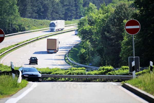 Motorway with little traffic. Taken on the A 6 motorway near Kaiserslautern