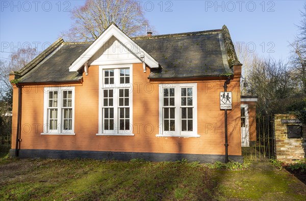 Old village school building converted to private house, Darsham, Suffolk, England, UK