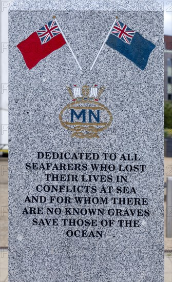 Merchant Navy memorial to all seafarers who lost their lives at Sean and who have no known grave, Ipswich, England, United Kingdom, Europe