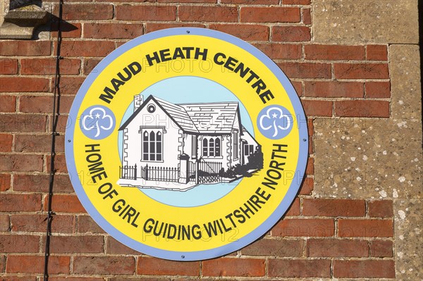 Sign for Maud Heath Centre, Home of Girl Guiding, Wiltshire North, Tytherton, Wiltshire, England, UK
