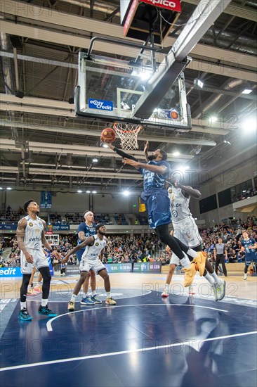 09.02.2024, easy Credit BBL, German Basketball League, Matchday 20) : Game scene MLP Academics Heidelberg against Basketball Lions Braunschweig (final score 76:94)