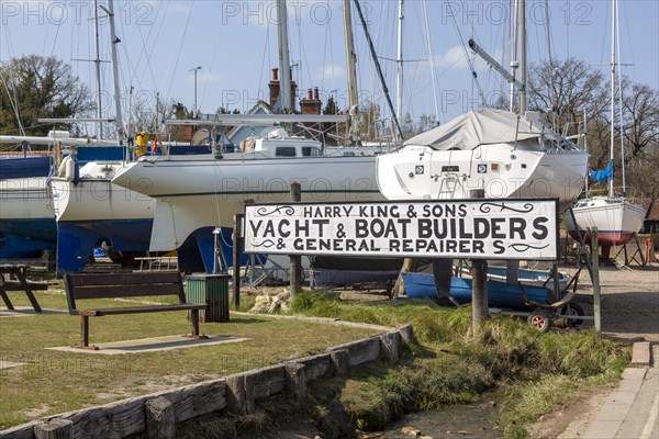 Harry King and Sons, Yacht and Boat builders, Pin Mill, Chelmondiston, Suffolk, England, UK