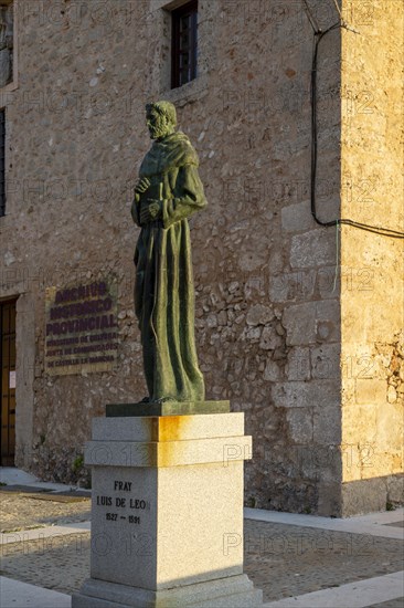 Bronze statue sculpture of Fray Luis de Leon 1527-1591, by Javier Barrios, Cuenca, Castille La Mancha, Spain, Europe