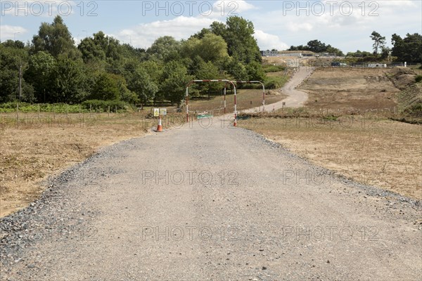 Route of underground Scottish Power wind energy power cables, Martlesham, Suffolk, England, UK summer 2018