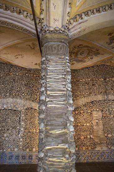 The Chapel of Bones, Capela dos Ossos, city of Evora, Alto Alentejo, Portugal, southern Europe, Europe
