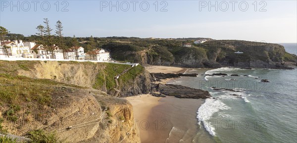 Sandy beach in bay between rocky headlands part of Parque Natural do Sudoeste Alentejano e Costa Vicentina, Costa Vicentina and south west Alentejo natural park, Zambujeira do Mar, Alentejo Littoral, Portugal, southern Europe, Europe