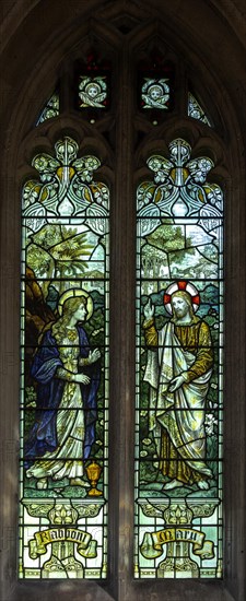 Stained glass window Noli me Tangere Seend church, Wiltshire, England, UK 1908 James Powell and Sons