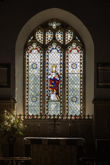 Church of Saint Peter, Cransford, Suffolk, England, UK stained glass window Jesus Christ c 1880