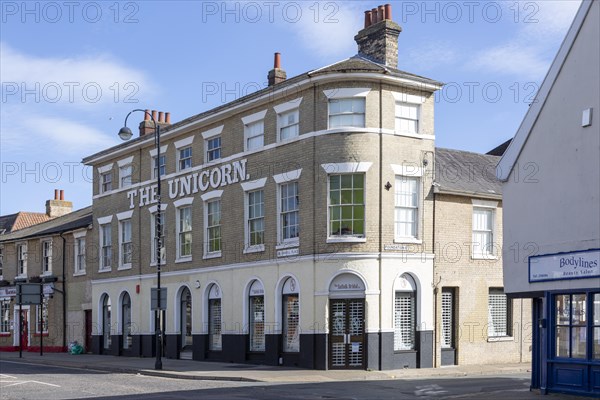 The Unicorn historic former pub, Orwell Place., Ipswich, Suffolk, England, UK