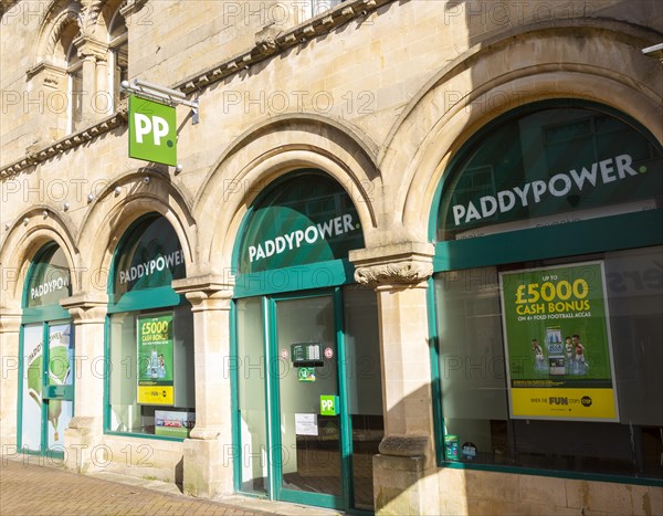 Paddypower bookmaker betting shop chain store in Trowbridge, Wiltshire, England, UK