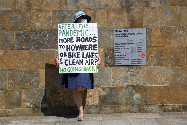 Extinction Rebellion climate change campaign silent protest, County Council HQ, Warwick, Warwickshire, England, UK, 30 May 2020