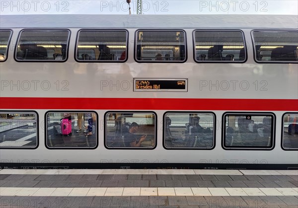 Double-decker Intercity at the main railway station, Dortmund, North Rhine-Westphalia, Germany, Europe