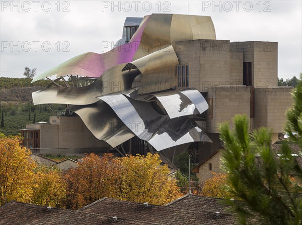 Modern architecture Marques de Riscal Hotel, architect Frank Gehry, Elceigo, Alava, Basque Country, northern Spain