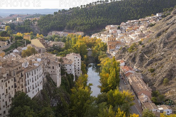 San Anton bridge and barrio neighbourhood, Rio Jucar, Cuenca, Castille La Mancha, Spain, Europe