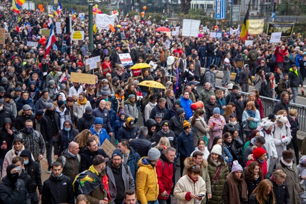 Brussels, 23 January: European demonstration for democracy, organised by the Europeans United initiative. The reason for the large demonstration is the encroachment on fundamental rights in Belgium, Germany, France and other states within the EU, Europe