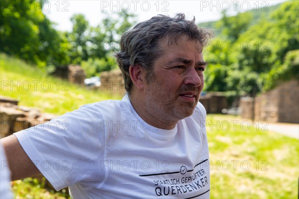 Michael Ballweg at the Hambach Festival 2023 in Neustadt an der Weinstrasse The founder of Querdenken was in custody for nine months in front of being released on conditional release in April 2023