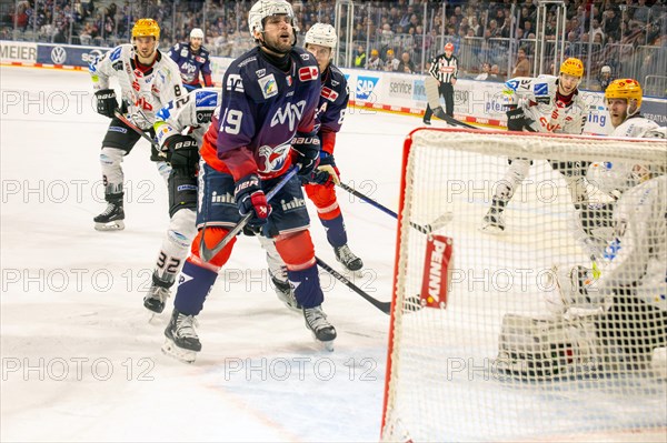 Game scene Adler Mannheim against Fischtown Pinguins Bremerhaven (PENNY DEL, German Ice Hockey League)