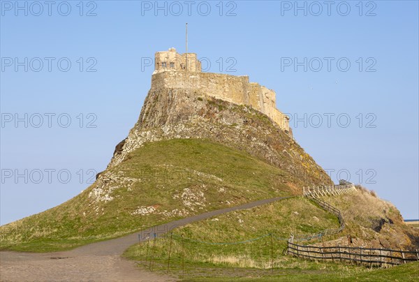 Lindisfarne castle on North Sea coast, Holy Island, Northumberland, England, UK