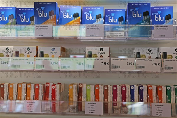 E-cigarettes or liquids in a shop