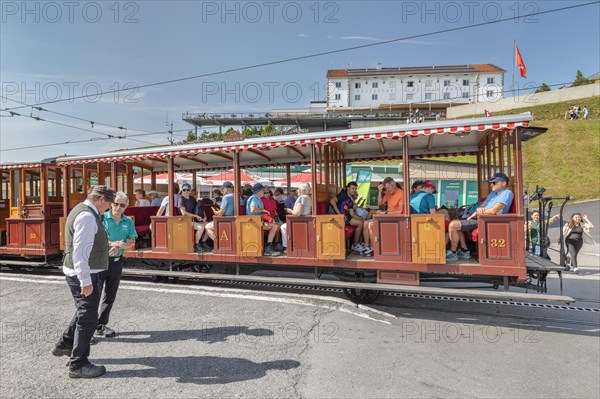 Cog railway at Rigi-Kulm mountain station, Lake Lucerne, Canton Lucerne, Switzerland, Rigi, Schwyz, Switzerland, Europe